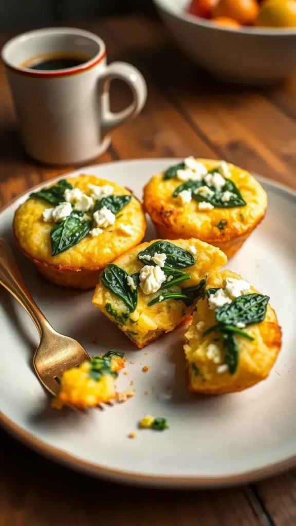 Ingredients for Quick Eggs Muffins with Spinach and Feta