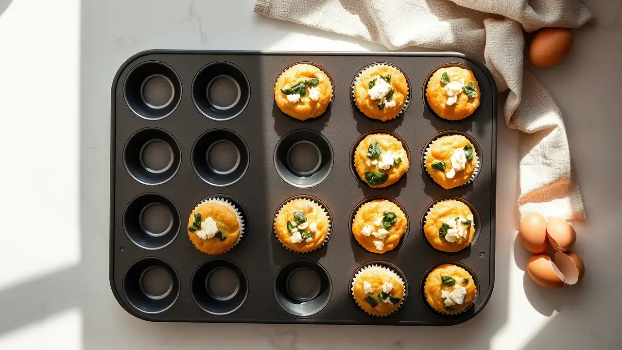 Quick Eggs Muffins with Spinach and Feta Recipe