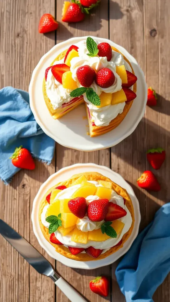 Serving Your Tropical Strawberry Pineapple Shortcake