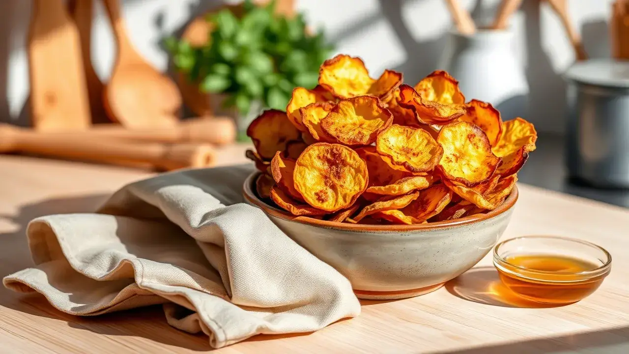 Sweet Cinnamon Air Fryer Banana Chips Recipe at Home
