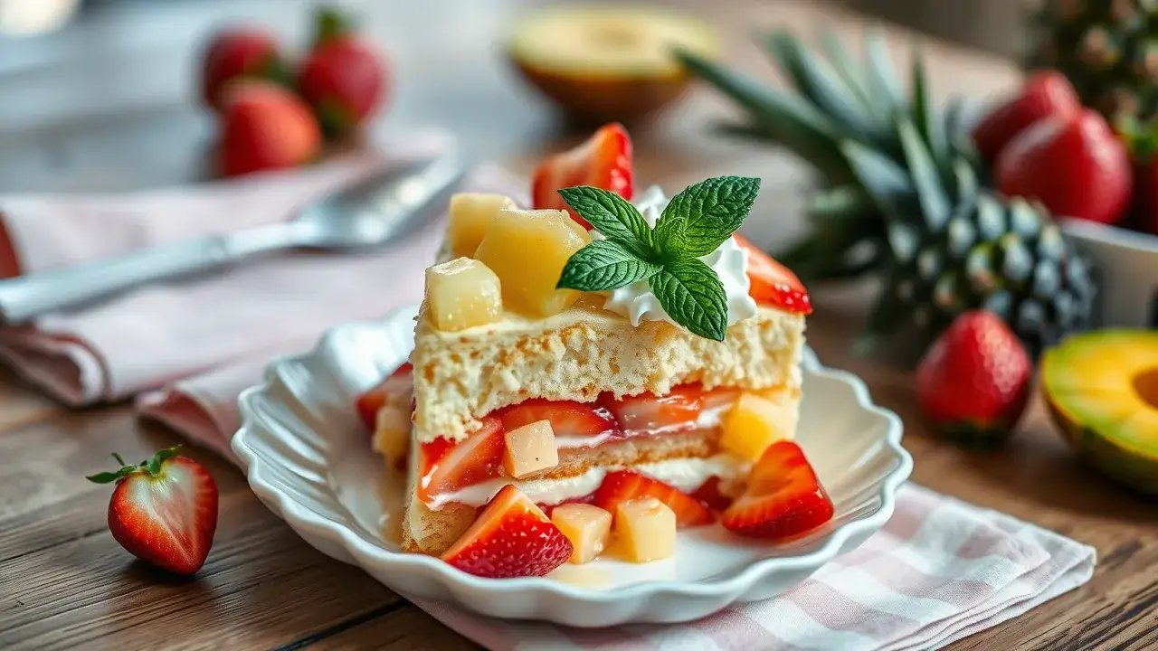 Tropical Strawberry Pineapple Shortcake Recipe