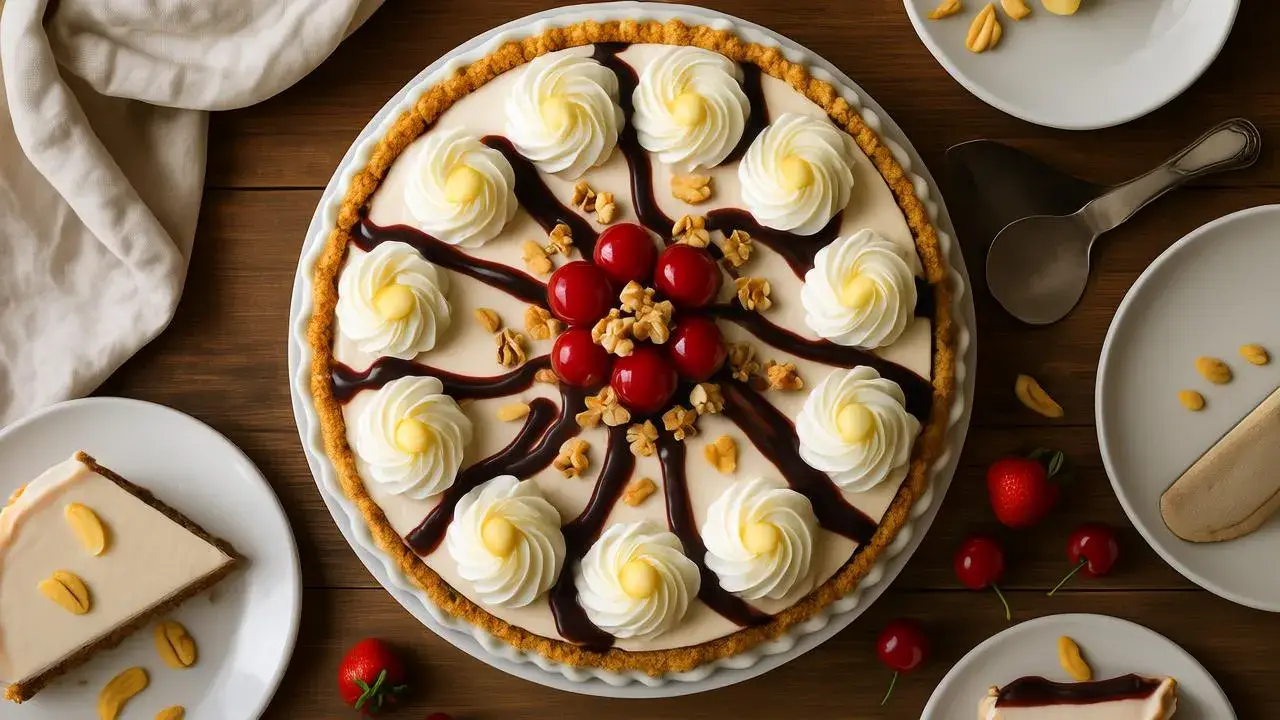 Banana Split Cheesecake with Classic Toppings