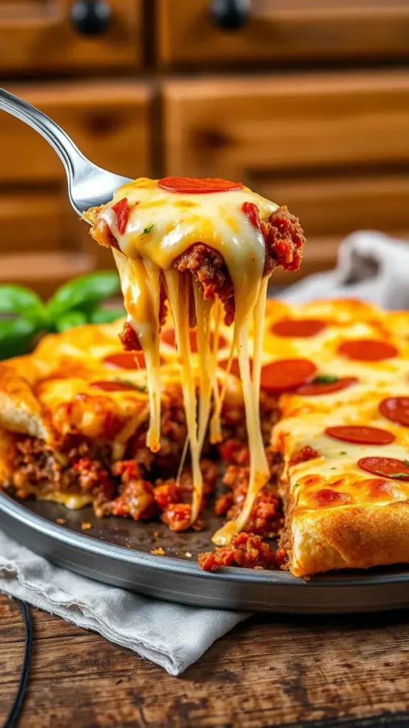 Deep Hamburger Sausage Pepperoni Pie Ingredients