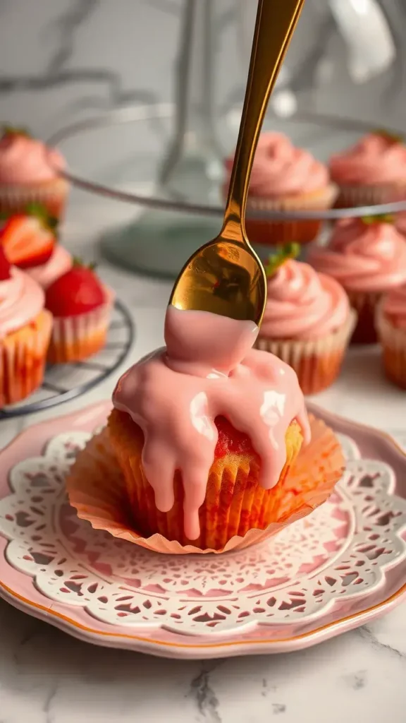 Glazed Mini Strawberry Cupcakes Ingredients