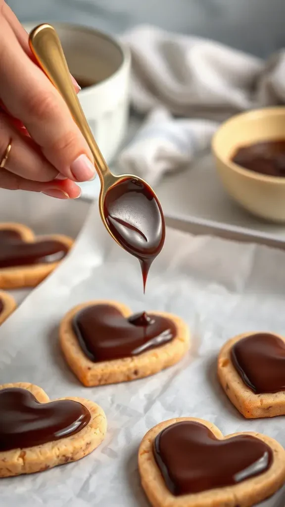 Guide For Making Heart Shaped Chocolate Thumbprint Cookies
