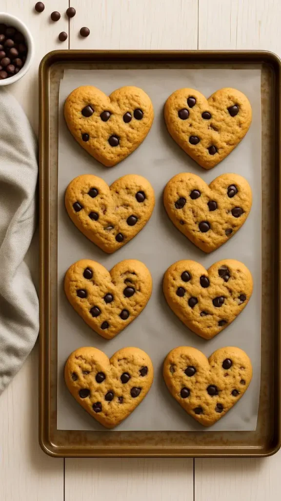 Ingredients for Heart Shaped Chocolate Chip Cookies