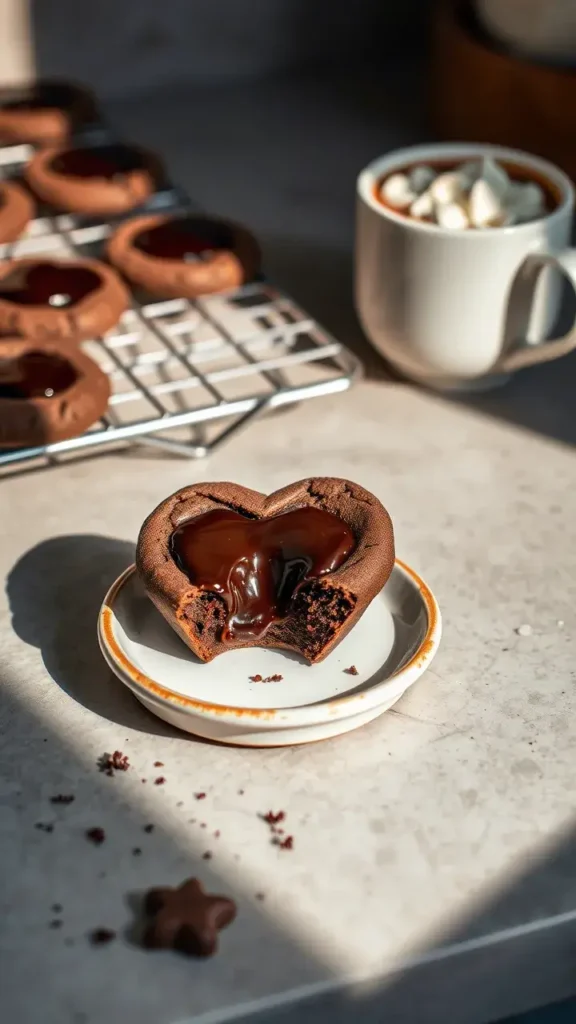 Ingredients for Heart Shaped Chocolate Thumbprint Cookies