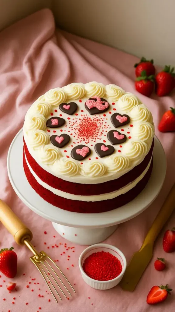 Ingredients for Love Filled Red Velvet Cookie Cake