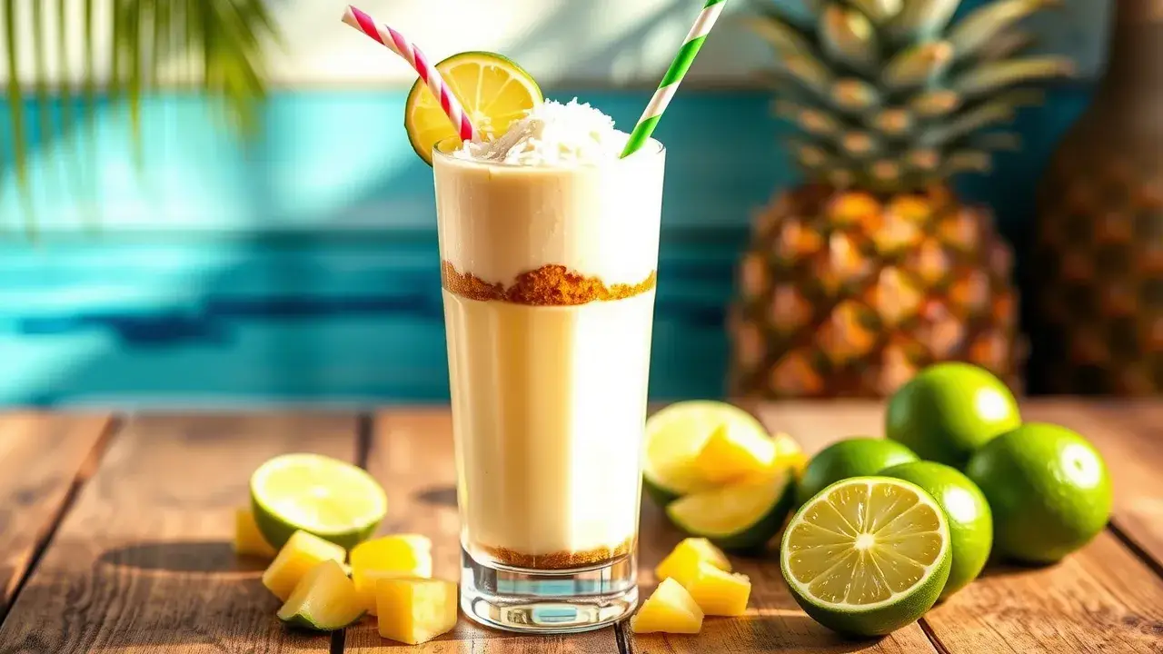 Key Lime Pie Cheesecake Piña Colada Mocktail Recipe