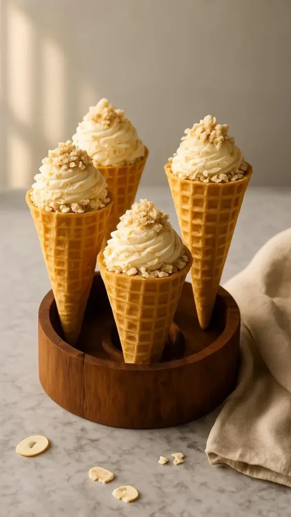 Making the Banana Pudding Cheesecake Cones