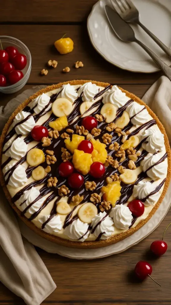 Preparing the Banana Split Cheesecake