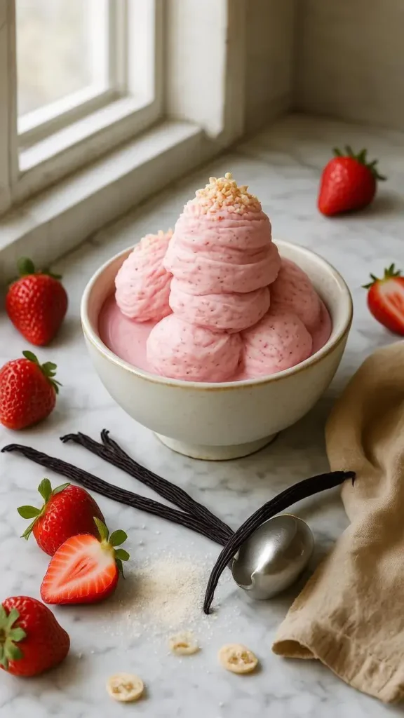 Strawberry Vanilla Bean Ice Cream Ingredients