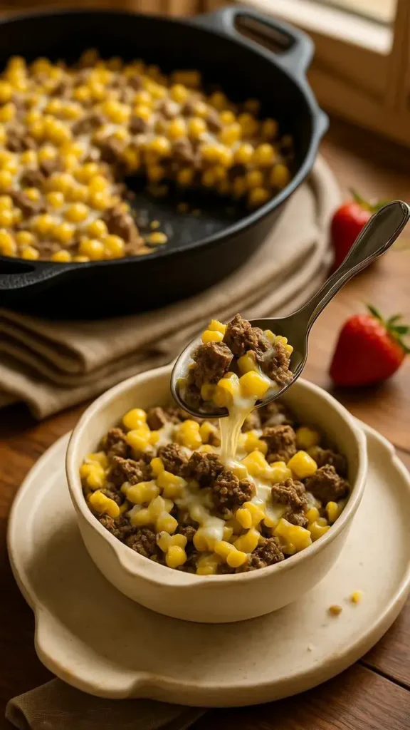 The Flavors of Creamy Ranch Beef Bowtie Skillet