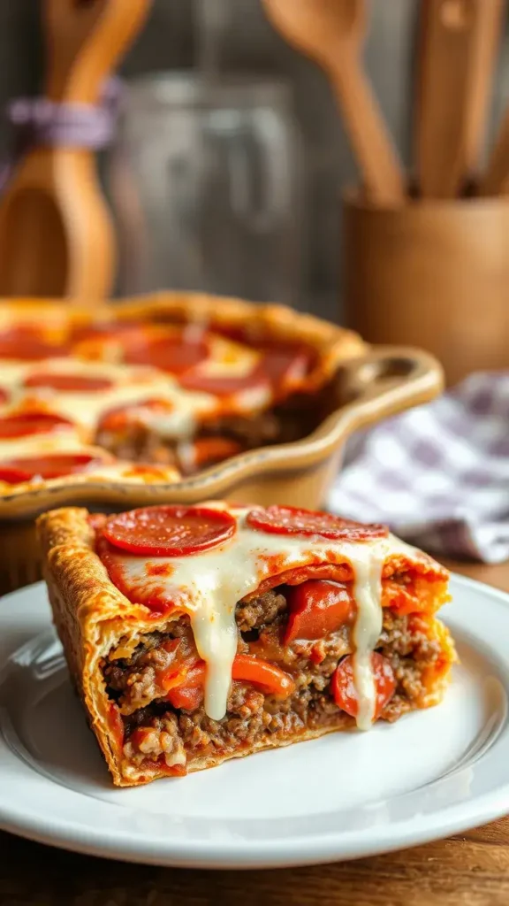 The History Behind the Dish Deep Hamburger Sausage Pepperoni Pie