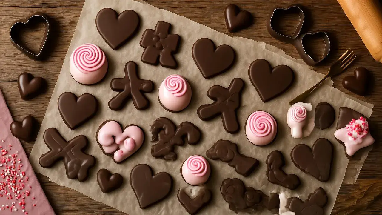 Valentine Chocolate Cut Out Cookies to Bake with Love