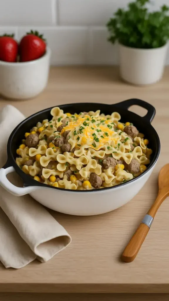 Variations of Creamy Ranch Beef Bowtie Skillet