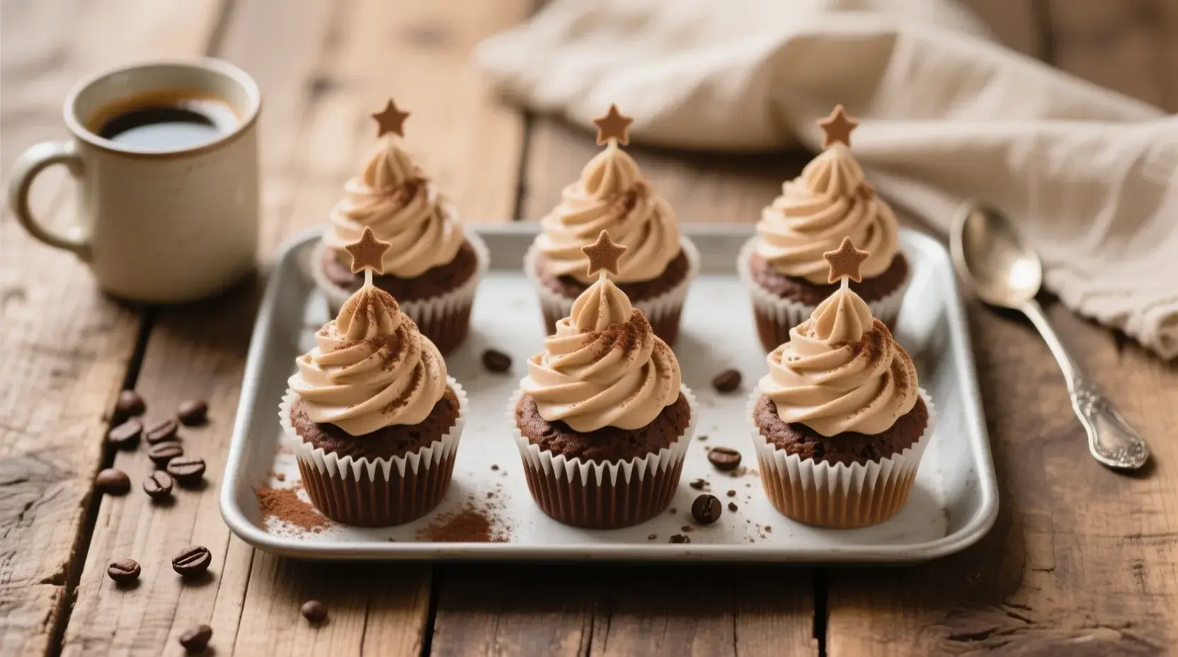 Espresso Brownie Cupcakes with Creamy Coffee Frosting