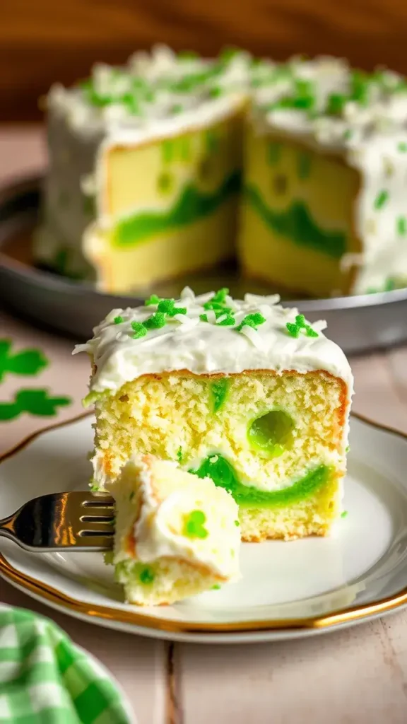 Ingredients for Shamrock Delight Poke Cake