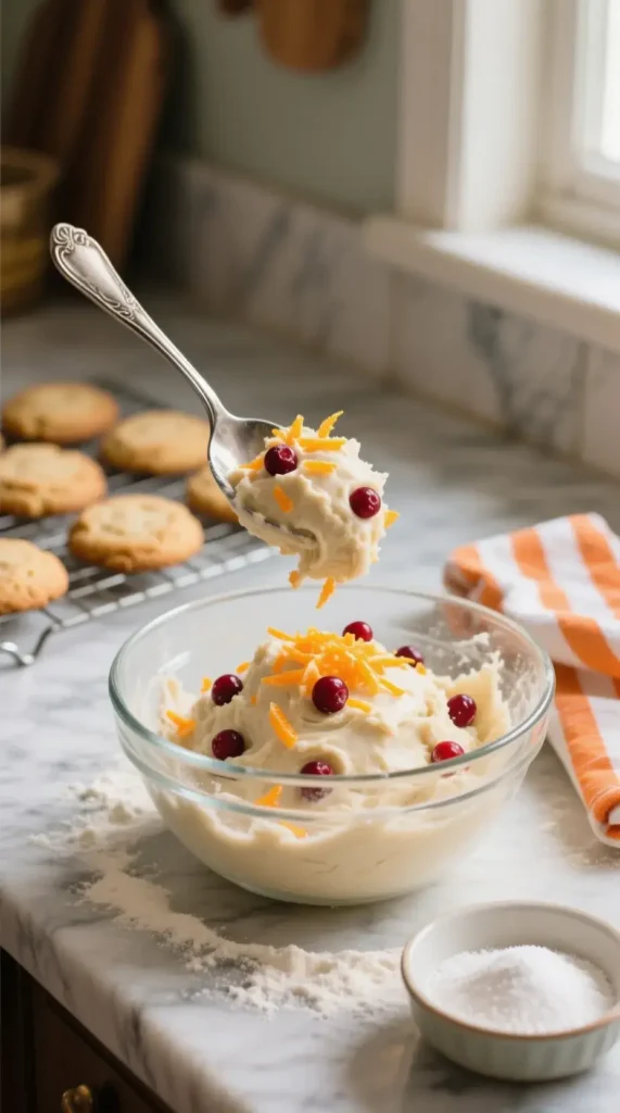 Ingredients for Zesty Orange Cranberry Ricotta Cookies