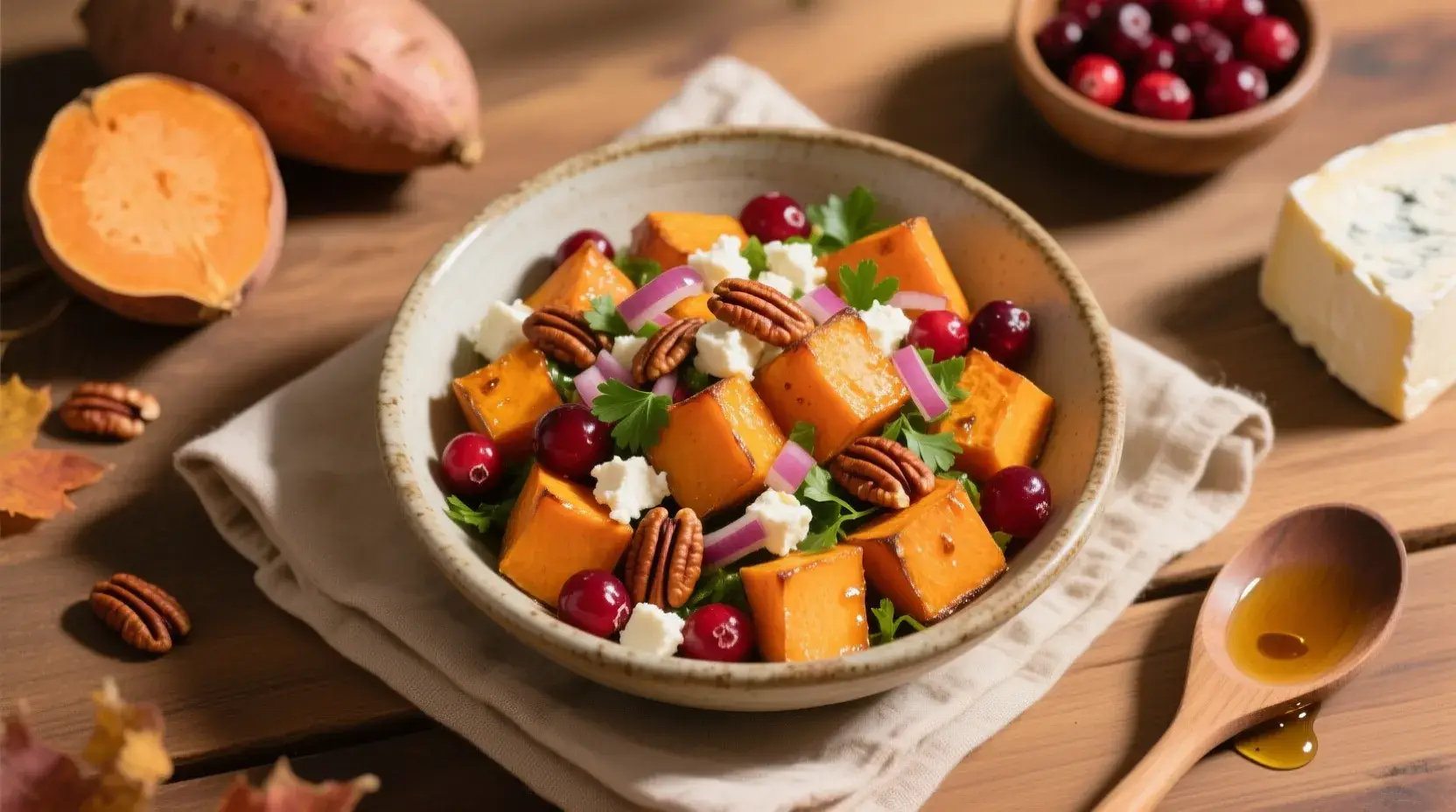 Sweet Potato Salad with Cranberries & Goat Cheese