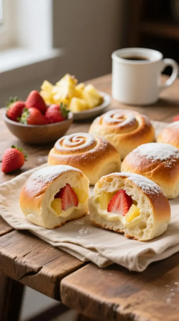 How to Make Sweet Strawberry Cream Cheese Pineapple Buns