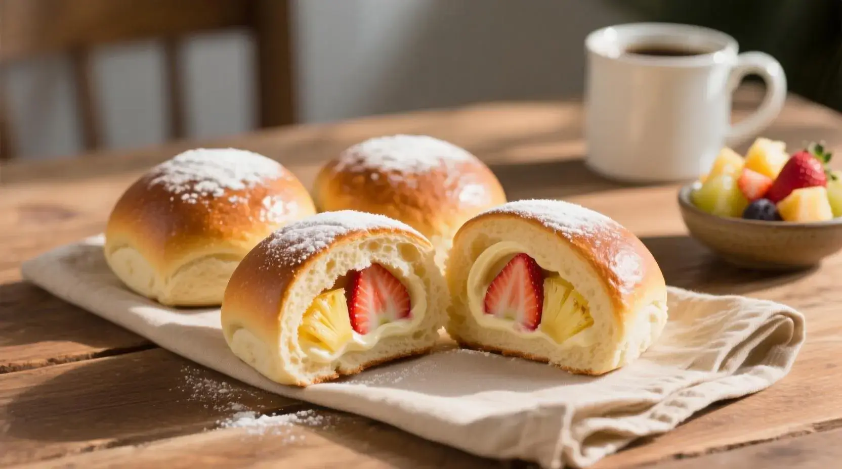 Sweet Strawberry Cream Cheese Pineapple Buns Recipe